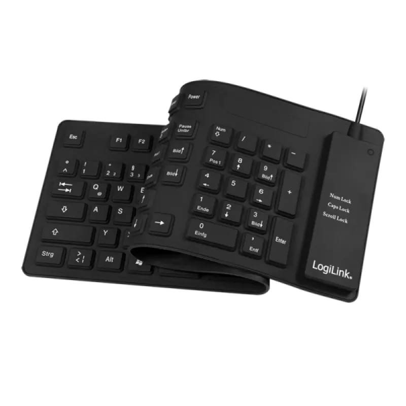 Teclado LogiLink ID0019A universal USB QWERTZ alemán negro