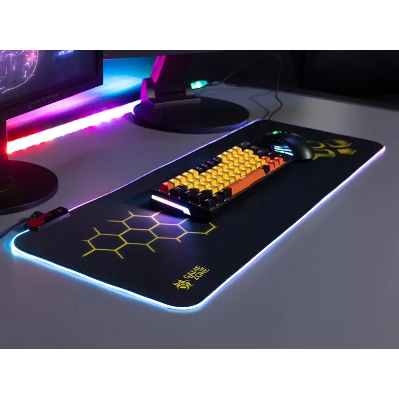 TRACER GameZone Hexy1 RGB alfombrilla para ratón y teclado, 80 x 30 x 0,4 cm, negra