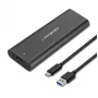 Qoltec 50312 carcasa para SSD M.2 NVMe, USB Type-C, negra