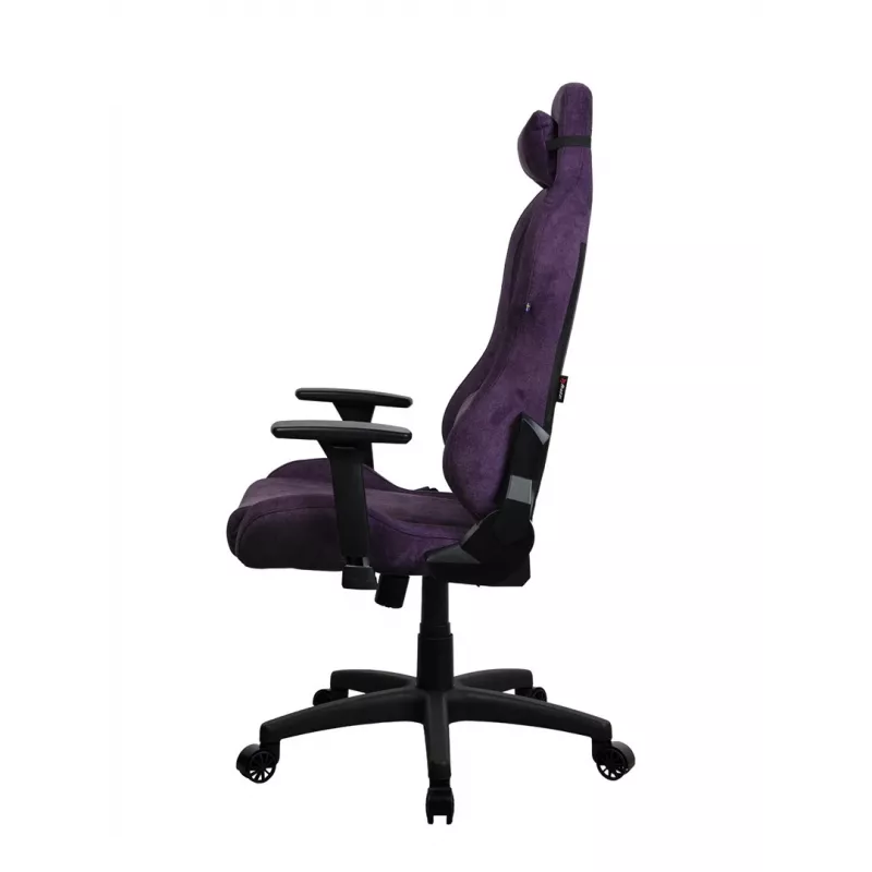 Silla gaming Arozzi Torretta SoftFabric Morado – diseño ergonómico, reposabrazos ajustables, respaldo reclinable