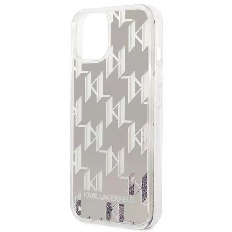 Karl Lagerfeld KLHCP14MLMNMS iPhone 14 Plus 6.7 funda rígida plata / plata Liquid Glitter Monogram
