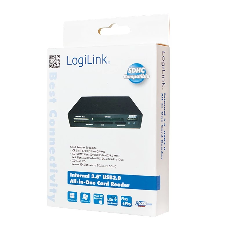 LogiLink CR0012 Lector de tarjetas USB 2.0 interno negro