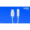 Adaptador de audio USB Type 3.1 C (M) – Jack 3.5mm (H) Blanco SAVIO AK-51