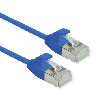 Cable de parcheo U/FTP DataCenter ROLINE Cat.6A (Clase EA), LSOH, delgado, azul, 1,5 m (21.15.3344)