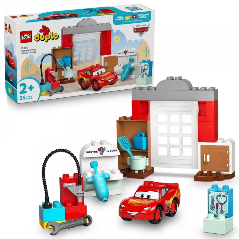 Juguete de construcción LEGO DUPLO 10456 Disney La visita de McQueen al taller de Doc — 35 piezas, para niños a partir de 2 años, bloques grandes