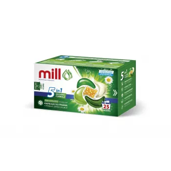 MILL PRO 5k cápsulas de lavado + perlas suavizantes UNIVERSAL, 25 uds.