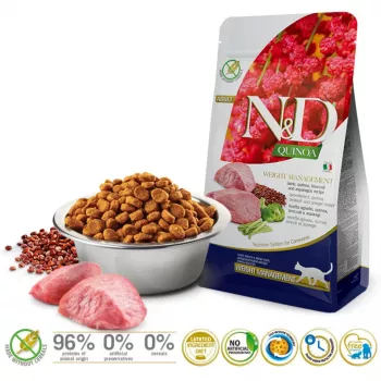 FARMINA N&D Quinoa Weight Management cordero y brócoli - comida seca para gatos - 5 kg