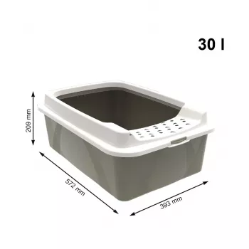 Arenero para gatos rotho Bonnie Eco Cappuccino 30 L bandeja de plástico cubierta con tapa, 572×393×209 mm