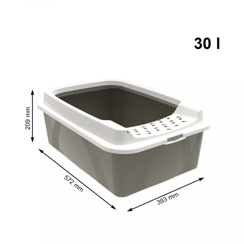 Arenero para gatos rotho Bonnie Eco Cappuccino 30 L bandeja de plástico cubierta con tapa, 572×393×209 mm