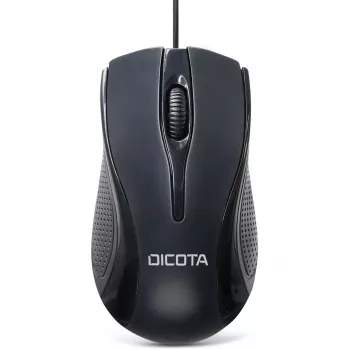 DICOTA - Ratón - ambidiestro - Láser - 3 botones - Con cable - USB - Negro (D32011)