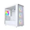 Caja de PC Montech X5M (W) Micro Tower, Blanco — Micro-ATX/Mini-ITX, compatible con fuentes ATX, 3x120 mm frontal, 1x120 mm trasero, 2 bahías de 3,5