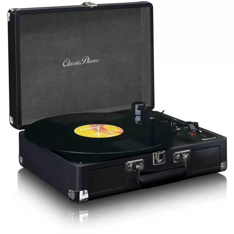 Lenco TT-115 tocadiscos de correa, Bluetooth, USB-A, salida de auriculares de 3,5 mm, 4 W RMS, 33/45/78 rpm, negro
