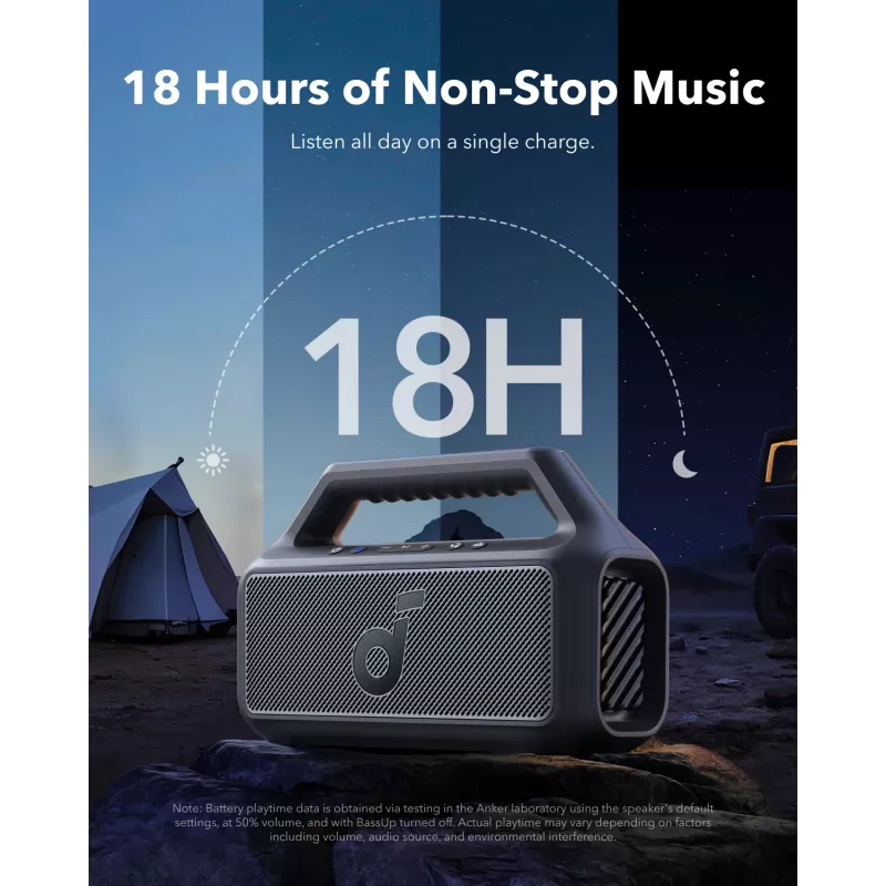Altavoz estéreo portátil Anker Soundcore Boom 2 SE — 2.0 canales, 30 W RMS, inalámbrico, negro