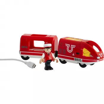 Tren de batería rojo World, vehículo de juguete rojo