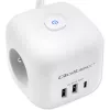 Regleta QOLTEC 52547 Power Cube 3 tomas AC, 2 USB-A, 1 USB-C PD 20W