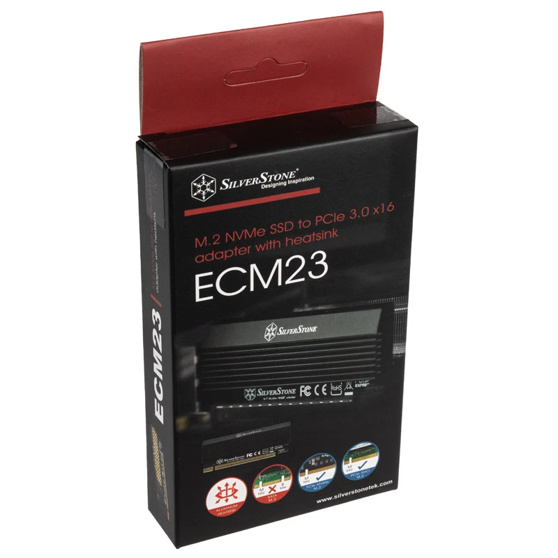 SilverStone SST-ECM23 adaptador de PCIe x4 a M.2 con disipador