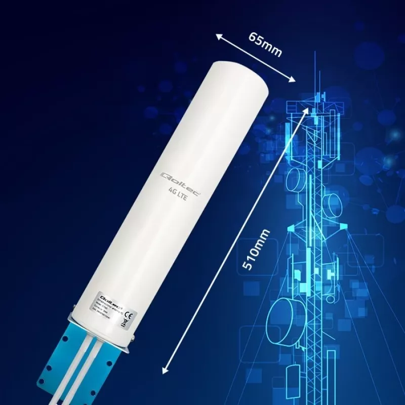 Antena doble 4G-LT omnidireccional QOLTEC 57045 12 dBi
