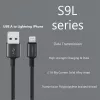 Cable USB-A a Lightning Orsen S9L 1 m 2,1A — negro