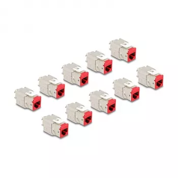 Módulo Keystone DeLOCK 88115 plano rojo RJ-45 10 uds.