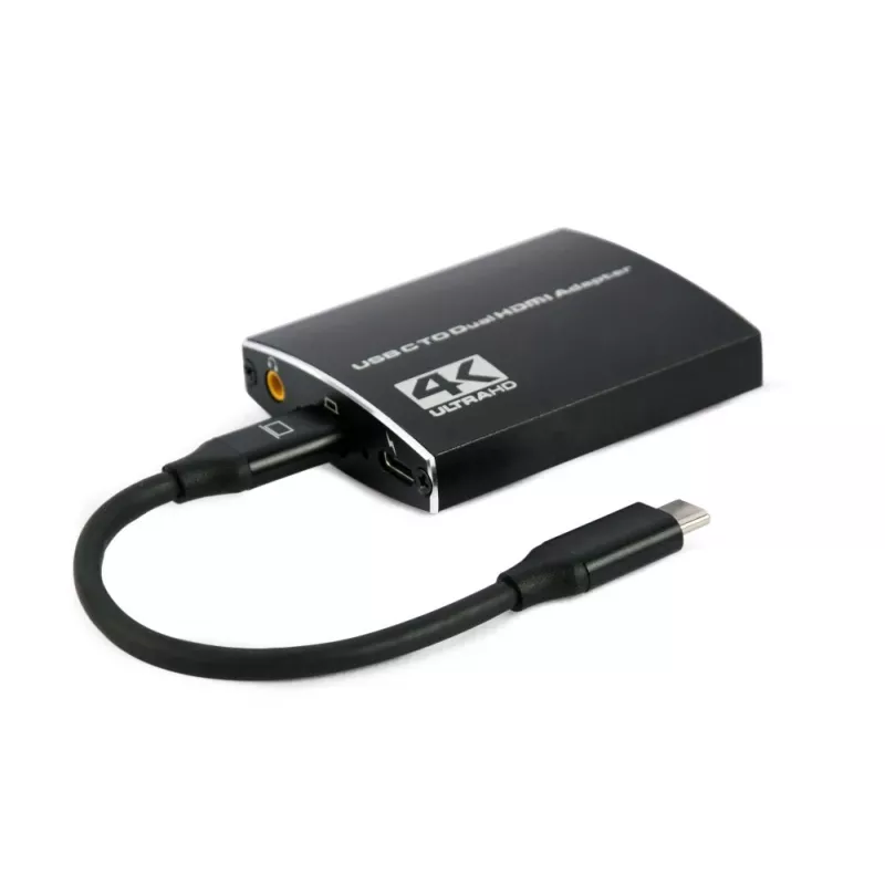 Gembird A-CM-HDMIF2-01 adaptador USB-C a doble HDMI, 4K 60Hz, negro
