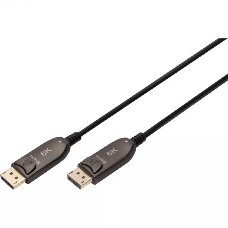 Cable de fibra óptica híbrida DisplayPort AOC, UHD 8K (negro, 30 metros)