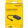 Adaptador DeLOCK 66045 USB 5 Gbps Type-A a 2,5 Gigabit LAN RJ45 negro