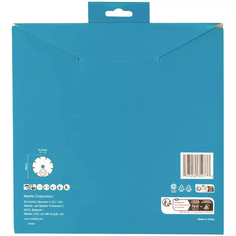 Disco de corte de diamante Makita D-80117 para cortar, 230x22,23 mm