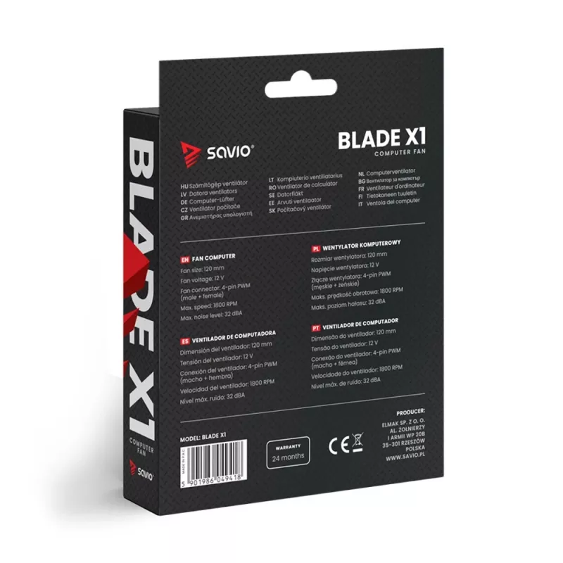 SAVIO SAVGBLADE ventilador de caja 120mm PWM