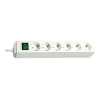 Brennenstuhl 1159520400 Regleta de enchufes 6 tomas 45° blanca con interruptor 3 m cable H05VV-F3G1,5 POS-Reiter (1159520400)