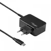 Fuente de alimentación para portátil USB-C GaN Akyga AK-ND-81 65 W, PD 3.0, 5–20 V, cable de 1,8 m, negro