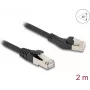 Cable de red DeLOCK RJ45 Cat.8.1 S/FTP 45° izquierda acodado 2 m negro