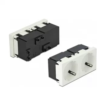 DeLock 81322 Enchufe Schuko Easy 45 doble, 45 x 45 mm, 5 uds.