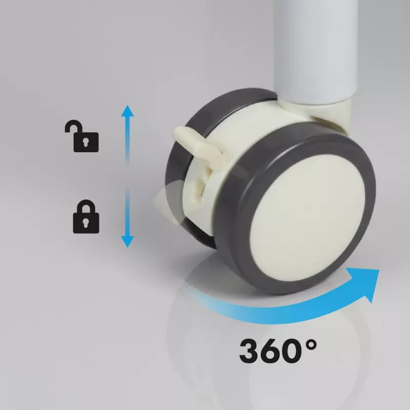 Pizarra de borrado en seco Ergo Office ER-305 — pizarra blanca magnética de pie sobre ruedas, acero, blanca
