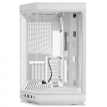 Caja de PC HYTE Y70 Midi Tower blanca – compatible con EATX, GPU de hasta 42,2 cm, altura de disipador de CPU 18 cm