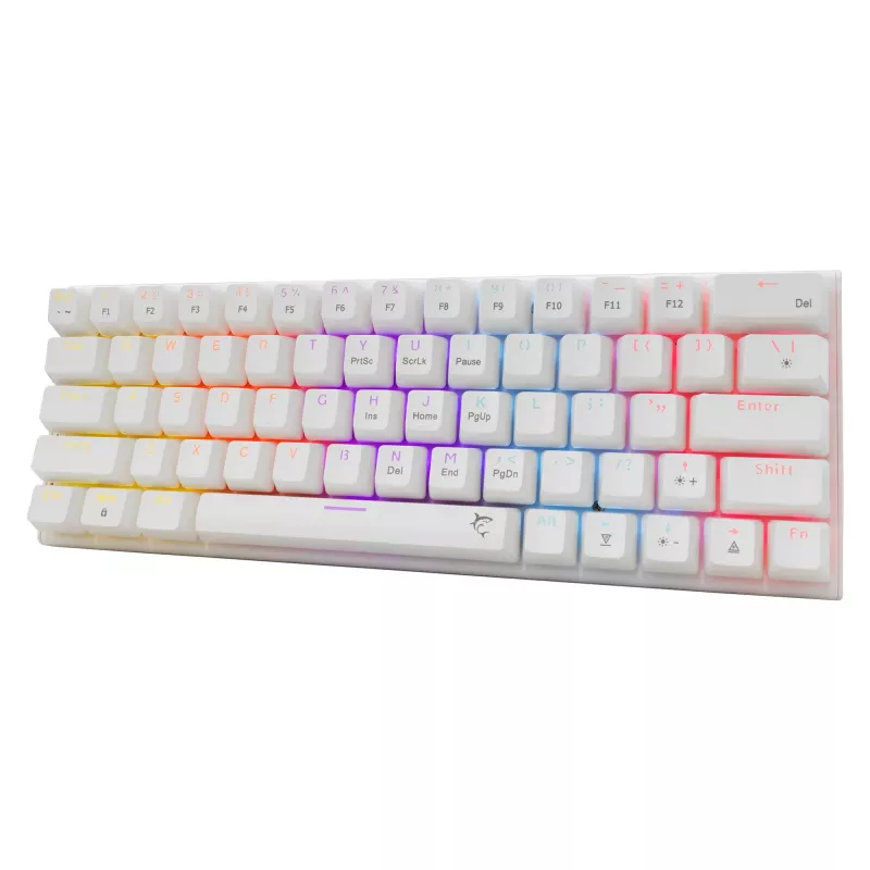 Teclado mecánico White Shark Wakizashi-2 switch US Red, tenkeyless/distribución US, blanco