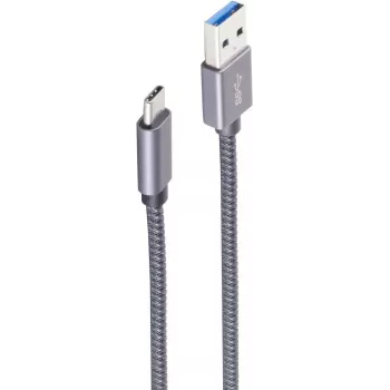 Cable USB ShiverPeaks BS13-38020 1 m USB A USB C gris