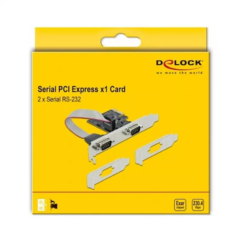Tarjeta de expansión DeLOCK PCI Express x1 a 2 x Serie RS-232