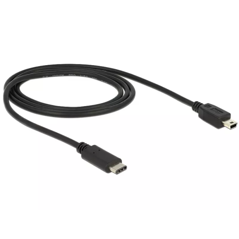 Cable USB DeLOCK 83603 USB 2.0 1 m USB C Mini-USB B negro
