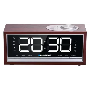 Radio despertador portátil BLAUPUNKT CR60BT — FM PLL, Bluetooth, pantalla LED, 60 memorias de emisoras, batería/DC, respaldo CR2032