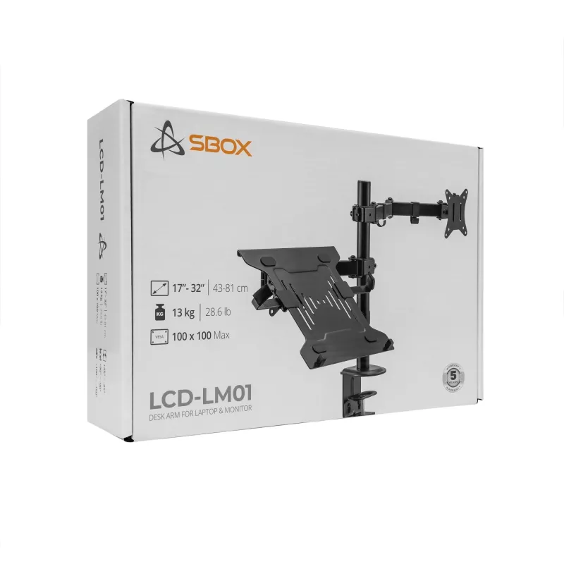 Soporte de pared para monitor SBOX LCD-LM01-2 para pantallas de 13–27