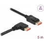 Cable DisplayPort DeLOCK 8K 60 Hz 5 m conector macho recto a conector macho 90° en ángulo