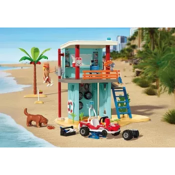 Set de juego PLAYMOBIL Torre de rescate y buggy de playa 71903 – set de juego con torre y buggy