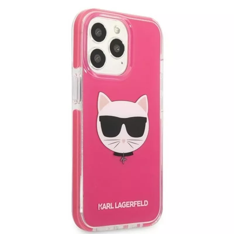 Karl Lagerfeld KLHCP13XTPECPI iPhone 13 Pro Max 6.7 funda rígida fucsia/FUSCHIA Choupette Head