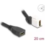 Cable de módulo Keystone DeLOCK HDMI conector hembra a conector hembra 45° acodado 8K 60 Hz 20 cm negro