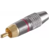 Conector macho RCA ShiverPeaks 52024-R dorado, carcasa roja