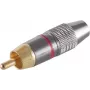 Conector macho RCA ShiverPeaks 52024-R dorado, carcasa roja