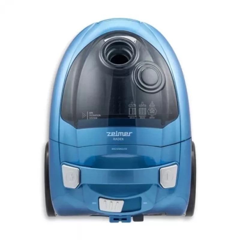 Aspirador sin bolsa ZELMER ZVC032P azul 1200 W, diseño compacto de tipo tanque