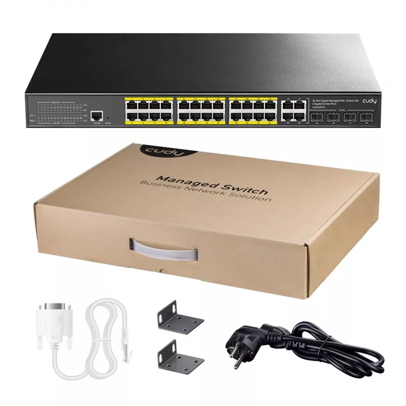 Switch gestionado Cudy GS2028PS4 L2 Gigabit Ethernet 24 puertos PoE