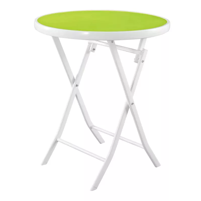 Conjunto de muebles de jardín pequeño Black Forest, dos sillas + mesa blanca y verde