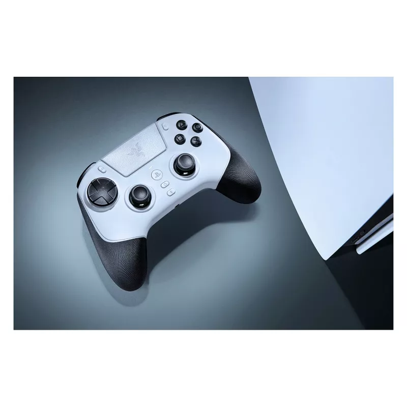 Mando inalámbrico Razer Raiju V3 Pro para PS5/PC, botones Pro, diseño simétrico - blanco